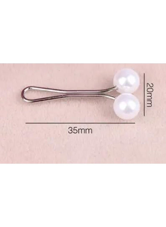 دبابيس الحجاب اللطيفة لوشاح الراس والشال والوشاح والحجاب الاسلامي، دبابيس امان ازرار لتزيين فستان الزفاف أبيض وأسود 12قطعه - Image 3